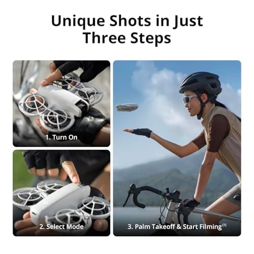 DJI Neo Three-Battery Combo, Mini Drone 4K UHD Camera for Adults, 135g Self Flying Drone That Follows You, Palm Takeoff, Subject Tracking, QuickShots, Stabilized Video (Controller-Free)