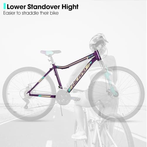 HILAND 20 Inch 26 Inch Mountain Bike for Women Girl, Lock-Out Suspension Fork, Aluminum Frame, Adult Ladies Mens MTB Bicycle