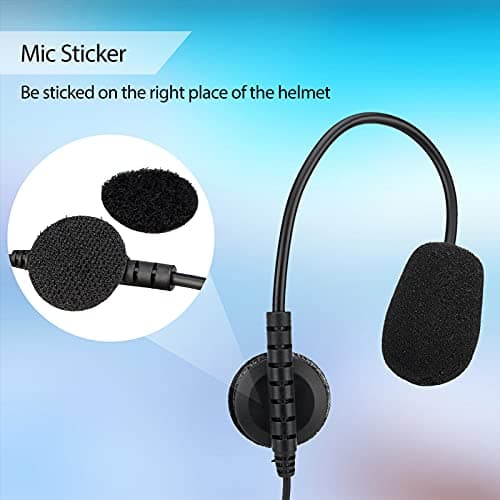 Retevis Two Way Radio Headset with Mic, Open Full Face Motorcycle Helmet, Finger PTT, for RT22 RT21 H777, Compatible with Pxton, Baofeng BF-888S, Kenwood Walkie Talkies, Walkie Talkie Earpiece(1 Pack)