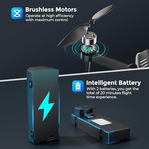 Contixo F19 Drone With 1080p HD FPV Camera, 20 Min Flight 360° Flips Brushless Motor RC Quadcopter With Altitude Hold, Obstacle Avoidance, Follow Me For Novice Beginner's Kids And Adults, 2 Batteries