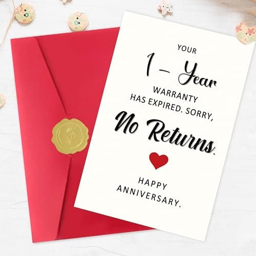 Wedding Anniversary Cards Gifts for Husband Wife Couples, 1 Year Anniversary Cards Gifts for Boyfriend Girlfriend Him Her Funny 1st Anniversary Card, Anniversary Card Gifts for Men Women B0FVTLC5C9