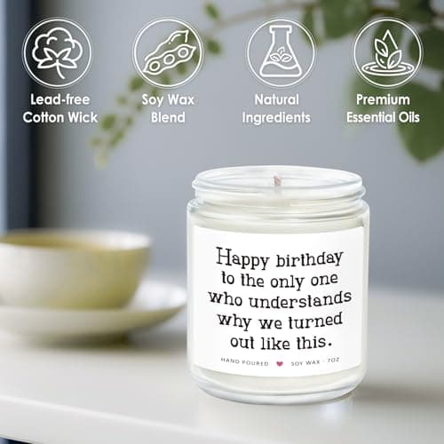 Sister Birthday Gifts from Sisters, Sisters Gift from Sister Brother, Birthday Gifts for Sister Adult, Big Sister Gift, Best Friend Bday Presents for Women, Sister Bday Candle 7oz B0F66H9ZG8