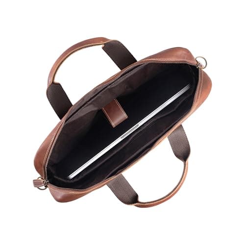 KomalC 16 Inch Leather briefcases Laptop Messenger Bags for Men and Women Best Office Satchel Bag