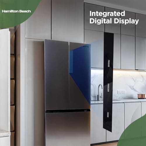 Hamilton Beach HBF1662 French Door Full Size Counter Depth Refrigerator with Freezer Drawer, 16.6 cu ft, Stainless