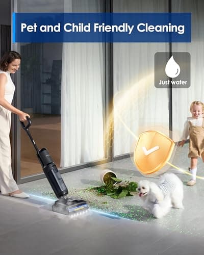 Tineco Floor One S7 Stretch Steam Cordless Wet Dry Vacuum Steam Mop All-in-One, 320℉ HyperSteam, 180° Lay-Flat, Anti-Tangle Design, FlashDry Self-Cleaning, Up to 75 Min Runtime