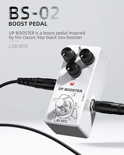 LEKATO Boost Guitar Pedal, 2-Mode Clean and TS Booster, Mini Boost Pedal for Electric Guitar, Truebypass, DC 9V