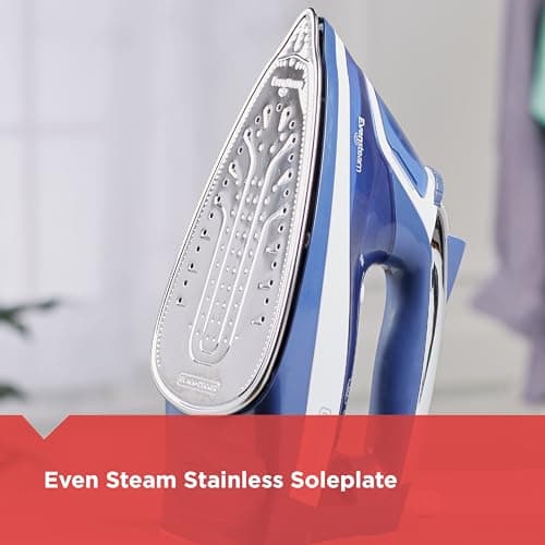 BLACK+DECKER One Step Steam Iron, EvenSteam Soleplate & Smart Steam Control with Easy-Fill Water Tank and 3-way Automatic Shutoff