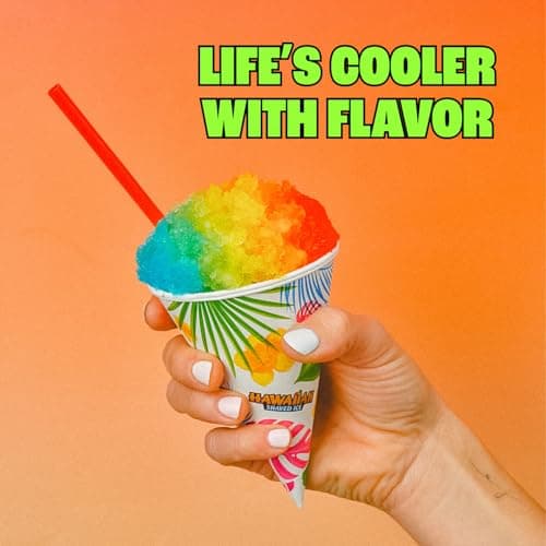 Hawaiian Shaved Ice S777 Snow Cone and Shaved Ice Machine with Blade Adjustment Knob and 5 Reusable Plastic Ice Mold Cups. Great for Granitas, Seltzers, Italian Soda and More 120V, Matte Black