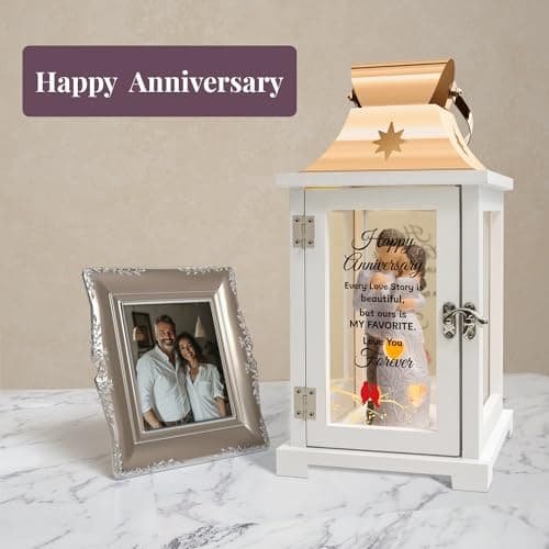 Wedding Anniversary Lantern Gift for Couple Wife Women Her Husband, Best Anniversary Wedding Gift for Couple Wife Parents 1st, 5th, 25th, 50th
