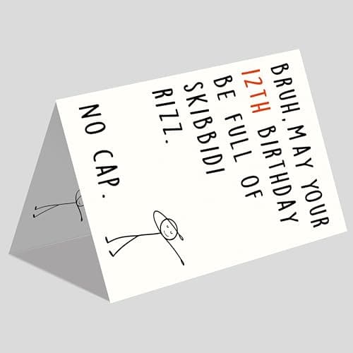 12 Year Old Birthday Gifts & Decorations for Boys Girls Nephew Niece with Gen Z Slang Meme-Inspired Design IDU 12th Birthday Card for Boys Girls Son Daughter B0GKY1X1JJ