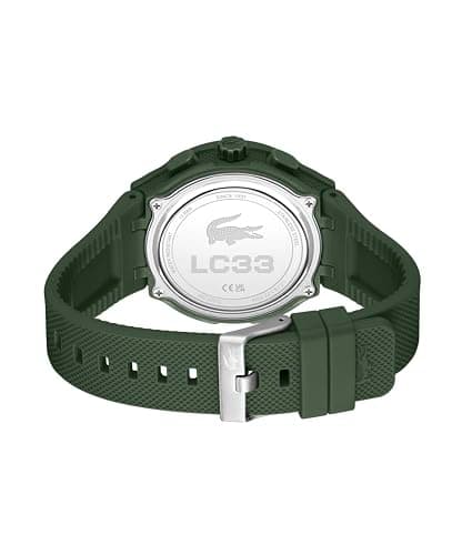 Lacoste LC33 Men's Analog-Digital Watch – TR90 Case, World Clock, Stopwatch, Alarm, Backlight, Textured Silicone Strap, Premium Fashion Timepiece - Gift for Him - 45mm