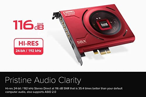 Creative Sound Blaster Z SE Internal PCI-e Gaming Sound Card and DAC, 24-bit / 192 kHz, 116 dB SNR, ASIO, 600Ω Headphones Amp, Mic EQ, Discrete 5.1 / Virtual 7.1, Supports Dolby Digital Live, DTS