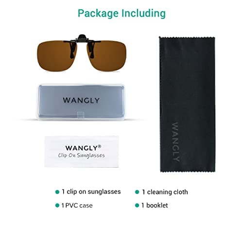 WANGLY Polarized Unisex Clip on Flip up Sunglasses over Prescription and Reading Glasses Frames