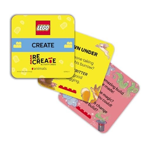 LEGO Recreate Activity Cards – Animals | Creative Building Game with 30+ Activity Cards & 25 LEGO Elements | Ages 6+