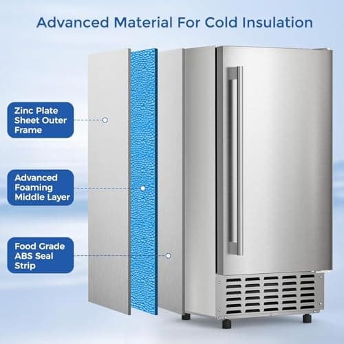 Electactic Nugget Ice Machine, Commercial Undercounter Ice Maker, 66Lbs/Day, Built-in Freestanding Stainless Steel, Self-Cleaning & 24H Timer for Business/Bar