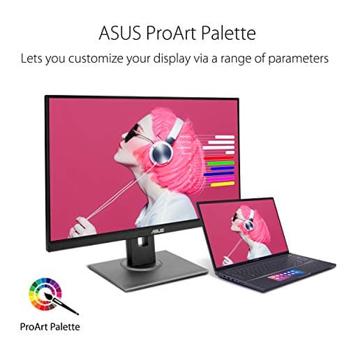 ASUS ProArt Display PA278QV 27” WQHD (2560 x 1440) Monitor, 100% sRGB/Rec. 709 ΔE < 2, IPS, DisplayPort HDMI DVI-D Mini DP, Calman Verified, Eye Care, Anti-Glare, Tilt Pivot Swivel Height Adjustable