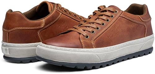 Jousen Men's Shoes Leather Casual Shoes for Men Fashion Sneakers Business Casual Dress Shoes