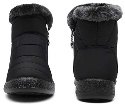 Hsyooes Womens Warm Fur Lined Winter Snow Boots Waterproof Ankle Boots Outdoor Booties Comfortable Shoes for Women