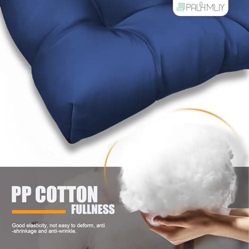 High Back Patio Chair Cushion, Outdoor Adirondack Chair Cushion Thick Seat Pad, Indoor Outdoor Chair Pad for Garden Furniture, 49x20x5 Inch, 2Pack (Blue)