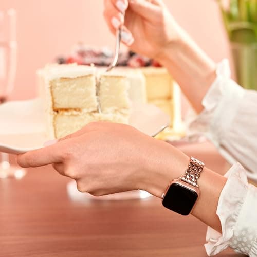 Kate Spade New York Designer Interchangeable Stainless Steel Band Compatible with Your 38/40/41mm Apple Watch Series 9/8/7/6/5/4/3/2/1/SE