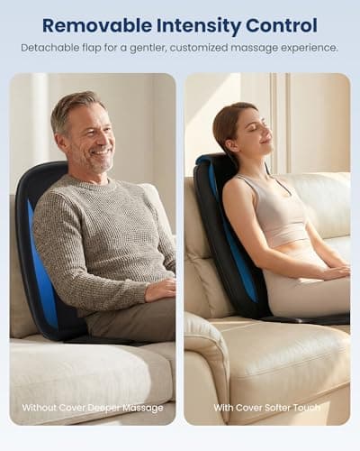COMFIER Shiatsu Back Massager with Heat,Deep Tissue Kneading Massage Seat Cushion,Massage Chair Pad for Full Back,Body Massager for Home or Office Chair use, Father Day Gift for Men