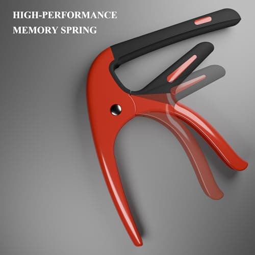 Capo for Acoustic Guitar, Guitar Capo for Electric Guitar, Ukulele and String Instruments, Guitar Capo, Guitar Kapo, Guitar Clamp (Red)