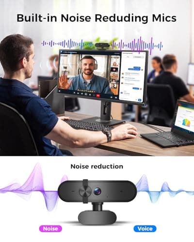 Edew 1080P Webcam Computer Camera with Microphone & Wide View - Auto Light Correction Webcam for PC, Mac, Laptop, Desktop - Built-in Privacy Cover Plug & Play USB for Zoom/Skype/Streaming