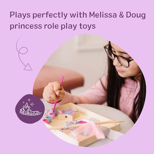 27 Piece Arts & Crafts Activity, Princess Pretend Play, Wooden Star, Paint, Gems, Ribbons, Preschool Toys for Kids, Ages 4+ Melissa & Doug Created by Me Princess Wand Wooden Craft Kit B00S6UZUSS