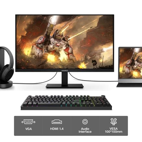KOORUI Computer Monitor 22 Inch PC Gaming Full HD 1080P 100Hz VA Panel LCD Display with Adpitive sync (HDMI/VGA/VESA 100x100mm/Audio Out)