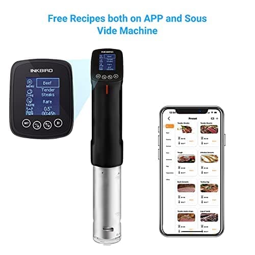 INKBIRD WIFI Sous Vide Cooker ISV-100W and Vacuum Sealer Machine | 1000W Sous-Vide Cooker Immersion Circulator with 14 Preset Recipes on APP and Thermal Immersion, Fast-Heating with Timer