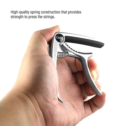 Guitar Capo, Capo for acoustic guitar, Capo for electric guitar, acoustic guitar capo 6 string, Guitar Capo for acoustic, Kapo, Guitar capos（Silver）