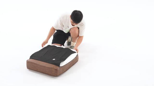 Kingfun Mid-Century Modern Couch, Faux Leather Sofa, 3 Seater Couch for Living Room with Rolled arms & Nailhead Trim, Brown