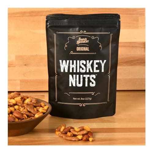 Whiskey Nuts - Gourmet Mix of Slightly Sweet and Salty Almonds, Peanuts, Corn Nuts, & Honey Roasted Sesame Sticks That Brings Out The Flavor Of Whiskey. Great Gift for Men, Women, Bourbon Lovers B0CLYQJTFZ