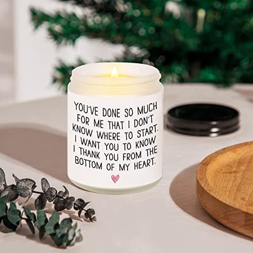 BAUBLEDAZZ Thank You Gifts for Women, Thank You Candle- Handmade Lavender Natural Soy Wax Candle (7oz)- Appreciation Gifts for Friends, Coworker, Men, Hostess
