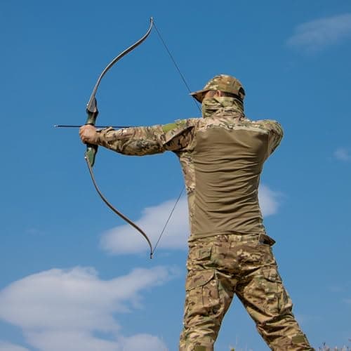 Archery 60" Recurve Bow and Arrow Set for Adults, 30-50lbs Right Hand Wooden Hunting Bow for Outdoor, Hunting and Practice, Standard Target Archery Beginner Recurve Bow and Arrows Kit