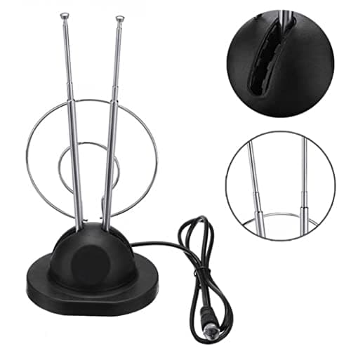 Trisonic Rabbit Ear Digital Ready TV Antenna HDTV VHF UHF with Coax Cable