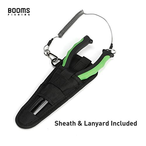 Booms Fishing F03 Needle Nose Fishing Pliers, 9" Fisherman's Pliers, Long Nose Hook Remover, Saltwater Resistant Fishing Gear, Green