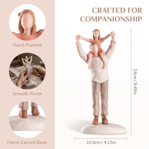 Hand-Painted Shoulder-Ride Sculpture in Gift Box for Father's Day, Birthdays, Christmas, Weddings and Home Display Storieme Father Daughter Figurine, Gift for Dad Birthday from Daughter B0F8V8VJNH