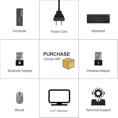 HP ProDesk 600 G3 SFF Desktop Computer with 21.5" FHD Monitor, Intel Quad Core i5-6500, 16GB DDR4, 256GB SSD, DisplayPort, Keyboard & Mouse, WiFi, BT, Windows 11 Pro (Renewed), Black