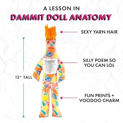 Dammit Doll - Classic Random Color, Stress Relief - Gag Gift - 1 Doll
