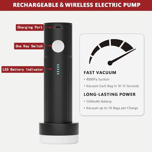 SUOCO Travel Vacuum Bags with Portable Electric Pump, 12 Combo (4L/4M/4S) Compression Packing Seal Cubes for Clothing Suitcase Luggage Organizer, Space Saver Clothes Storage Bags