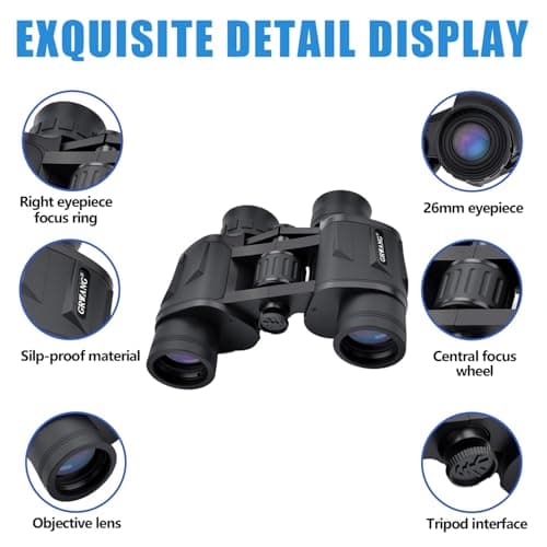 10x40 Professional HD Binoculars for Adults & Youth,Shock Proof Binocular with BAK4 FMC Lens, Large View & Waterproof Binoculars Perfect for Bird Watching,Hunting,Camping,Travel,Sports,Black