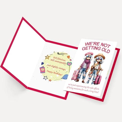 Aging Humor Birthday Decorations for BFF Sister Coworker, Printed Message Inside with Envelope, Idea for Party Celebrations FANCYLUCKY Funny Birthday Card Gifts for Women Her Best Friend B0GTLPLH6Y