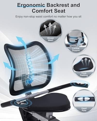 Recumbent Exercise Bike for Seniors - 400LB Weight Capacity Recumbent Bikes with Comfortable Seat, Pulse Sensor, 16-level Resistance, LCD Monitor