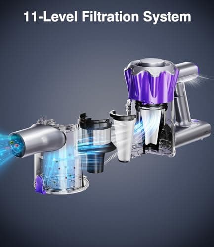 Cordless Vacuum Cleaner, 580W 50Kpa Powerful Stick Vacuum, Up to 70Mins Rechargeable Battery, Vacuum Cleaners for Home Anti-Tangled Lightweight Handheld for Hardwood Floor, Carpets, Pet Hair