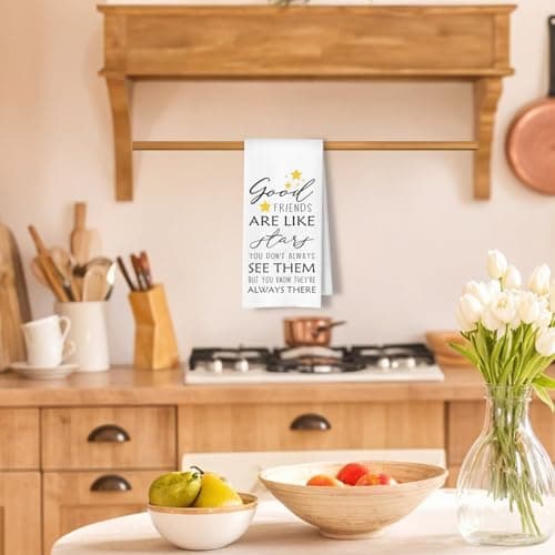 Good Friends are Like Stars Gifts Kitchen Towels, Friends Gifts Dish Tea Towels for Kitchen Decor, Friendship Gifts for Women Hand Towels for Bathroom, Best Friend Bestie BFF Gifts, 16x24in