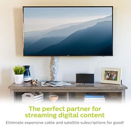 Philips Crystal Amplified Indoor TV Antenna, Extendable Dipole Rabbit Ears, 4K 1080P VHF UHF, Long Range, Amplifier Signal Booster, Digital HDTV Antenna, Smart TV Compatible, SDV3237N/27