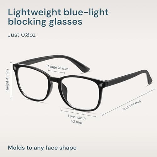Blue Light Blocking Glasses - Fashion Square Eyeglasses, Anti UV Ray Computer Gaming Glasses Blue Blockers for Women/Men