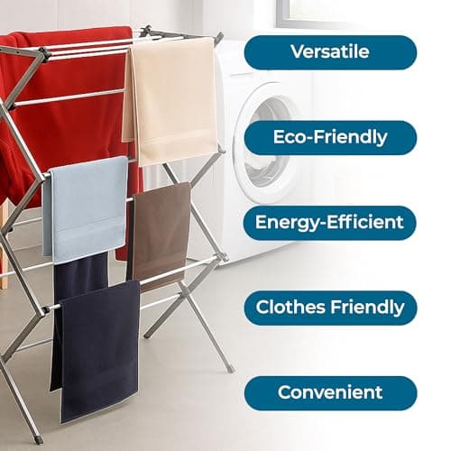 Honey-Can-Do Collapsible Clothes Drying Rack – Durable, Space-Saving Laundry & Towel Rack, Sturdy Clothing Rack for Hanging Clothes Indoors & Outdoors, Steel