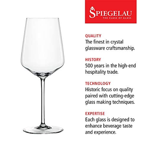 Spiegelau Style Crystal White Wine Glasses Gift Set, Elegant Stemmed Wine Glasses, Stylish Glassware for Dinner Party, Home Bar, Wedding Gifts, Birthday Gifts, Hosting Essentials, 15.5 oz, Set of 4